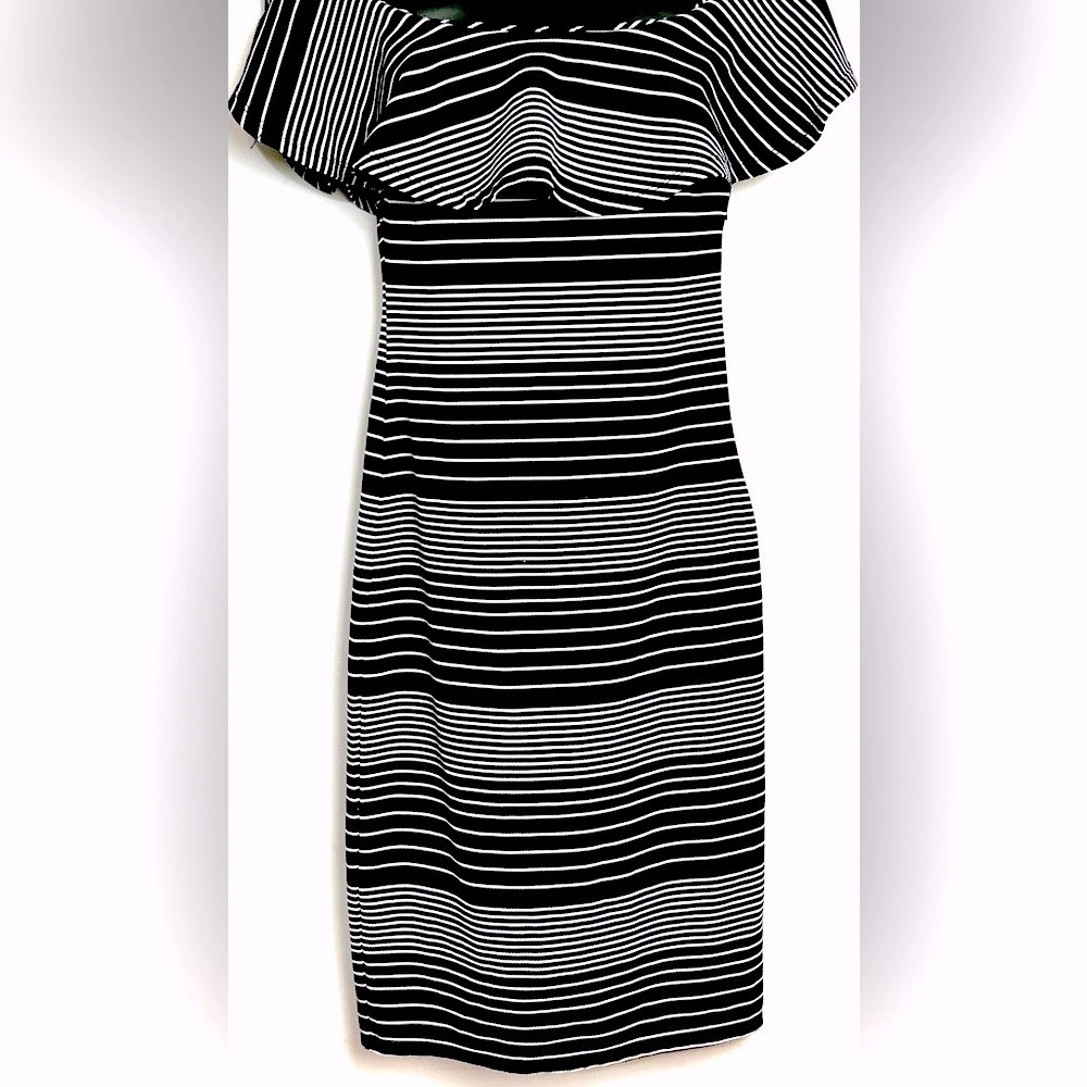 Couture Black and White Midi Dress NWOT - Picture 8 of 12